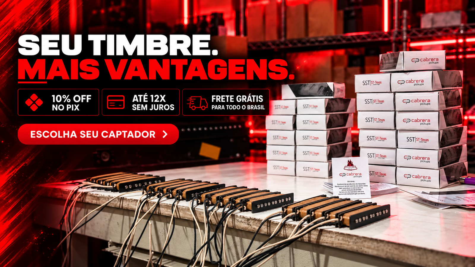 Cabrera Pickups 10% OFF no Pix, ate 12x sem juros e frete gratis para todo o Brasil